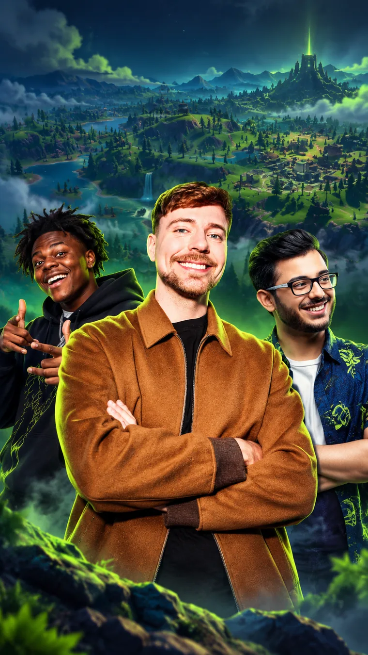 Gaming creators who became global entertainment stars, in front of a game world